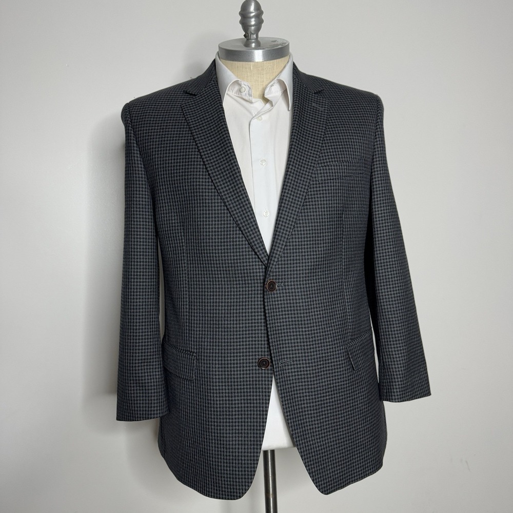 Shaquille O'Neal‎ Blazer Sport Coat 44R Mens Gray Check Wool